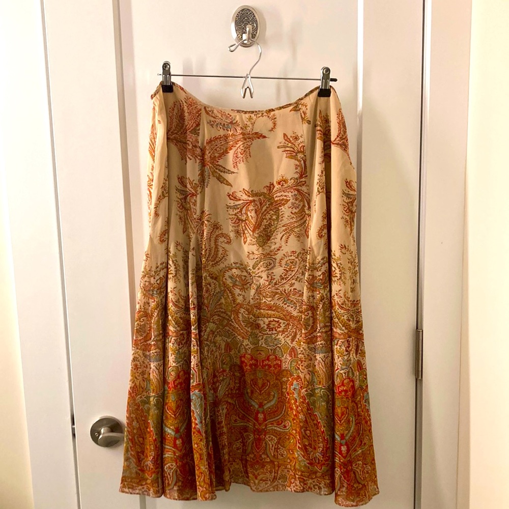 90’s Ralph Lauren Paisley Midi Skirt